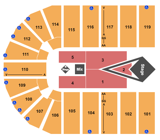 Orleans Arena - The Orleans Hotel For King and Country 2022 Seating Chart